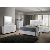 GTU Furniture Contemporary Styling White 5Pc Queen Bedroom Set