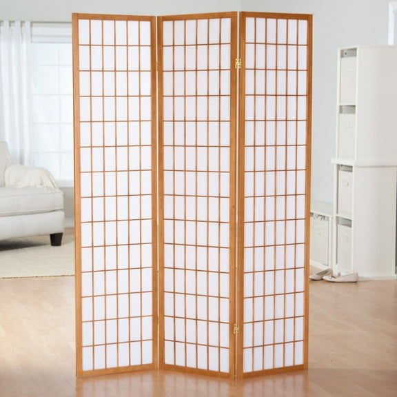 GTU Furniture Japanese Style 3 Panels Wood Shoji Room Divider Screen Oriental for Home/Office