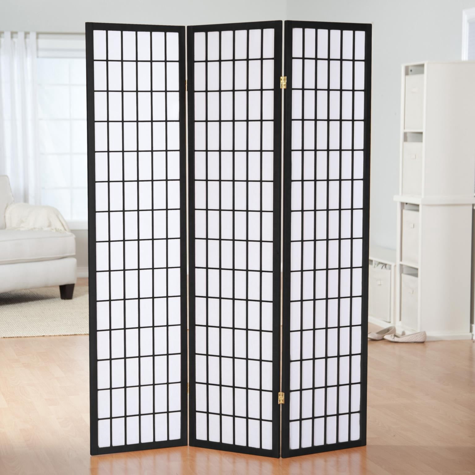 GTU Furniture Japanese Style 3 Panels Wood Shoji Room Divider Screen  Oriental for Home/Office