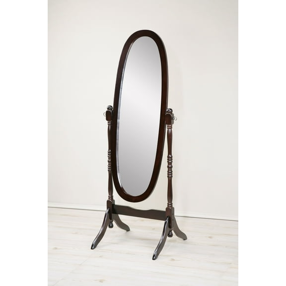 GTU Furniture Swivel Adjustable Full-Length Oval Wood Cheval Floor Mirror