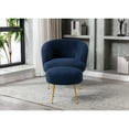 thumbnail image 1 of GTU Furniture Teddybear Plush Arm accent Chair with Gold Metal Legs with Ottoman Blue, 1 of 5