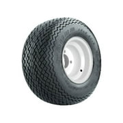 GTW 8 inch White Steel Golf Cart Wheel on 18x8.5-8 (18") Duro Sawtooth Street Tire|Set of 4