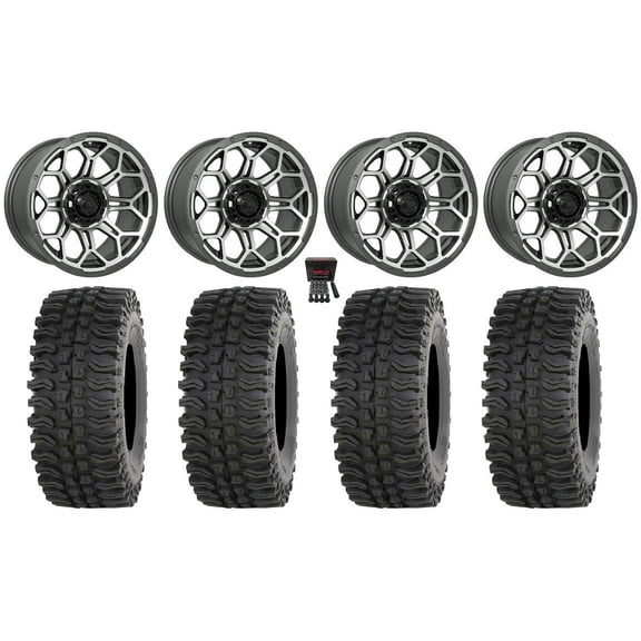 GTW Bravo 14" Golf Cart Wheels Gray 23" BDC Tires Yamaha