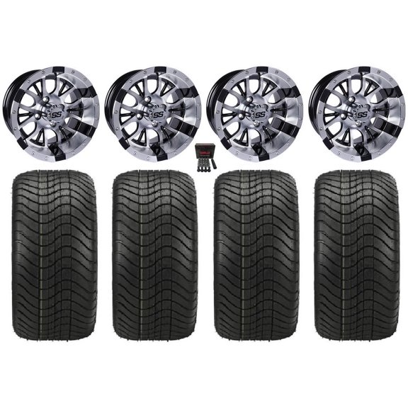GTW Diesel 12" Golf Cart Wheels Machined Elite 23x10-12 Tires Yamaha