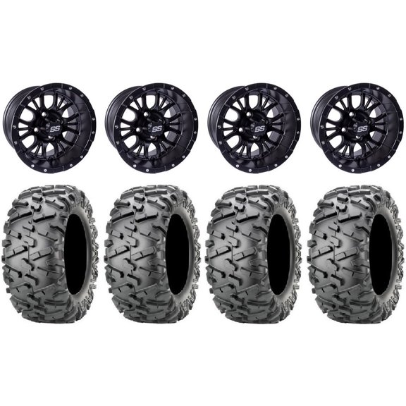GTW Diesel 12" Golf Wheels Black 23" BigHorn 2.0 Tires E-Z-GO & Club Car