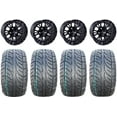thumbnail image 1 of GTW Diesel 14" Golf Cart Wheels Black 205x30 Fusion ST Tires Yamaha, 1 of 4