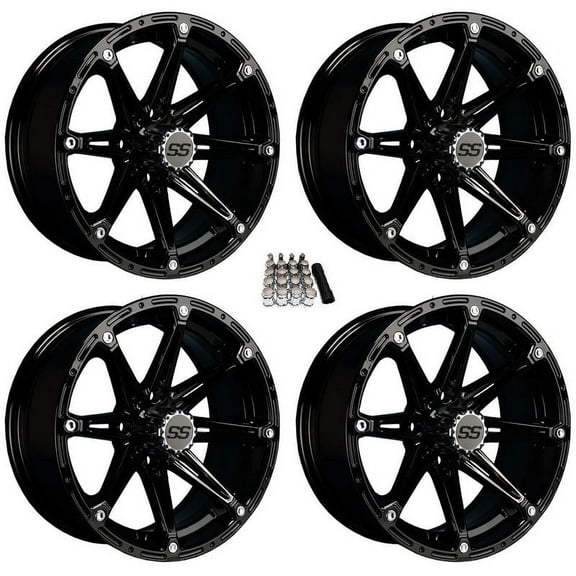 GTW Elemet 14" Golf Cart Wheels/Rims Black E-Z-GO & Club Car