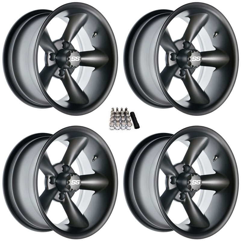 GTW Godfather 10" Golf Cart Wheels/Rims Gray Yamaha