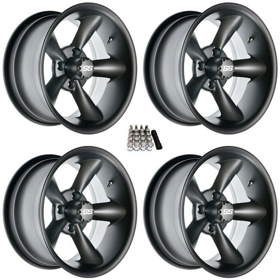 GTW Godfather 10" Golf Cart Wheels/Rims Gray Yamaha