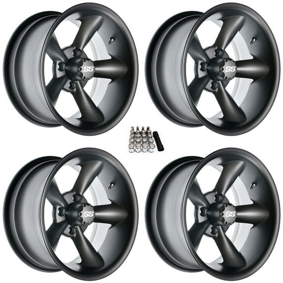 GTW Godfather 10" Golf Cart Wheels/Rims Gray Yamaha