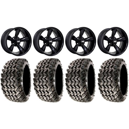 GTW Godfather 10" Golf Wheels Black 20" Classic A/T Tires Yamaha