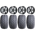 thumbnail image 1 of GTW Godfather 12" Golf Cart Wheels Gray 23" Hammer Tires E-Z-GO & Club Car, 1 of 4