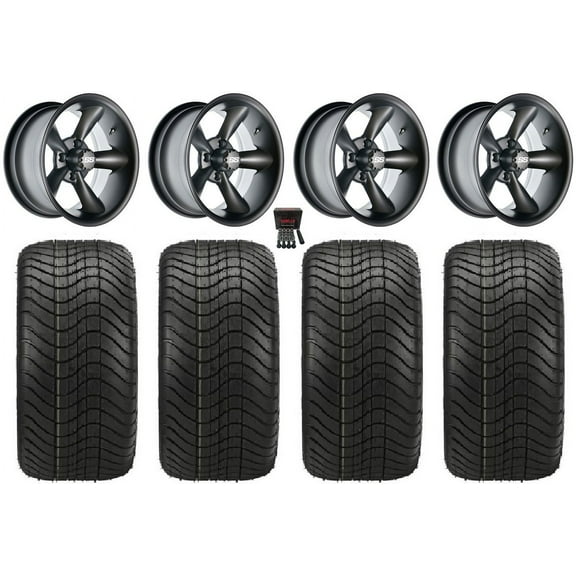 GTW Godfather 12" Golf Cart Wheels Gray Elite 23x10-12 Tires Yamaha