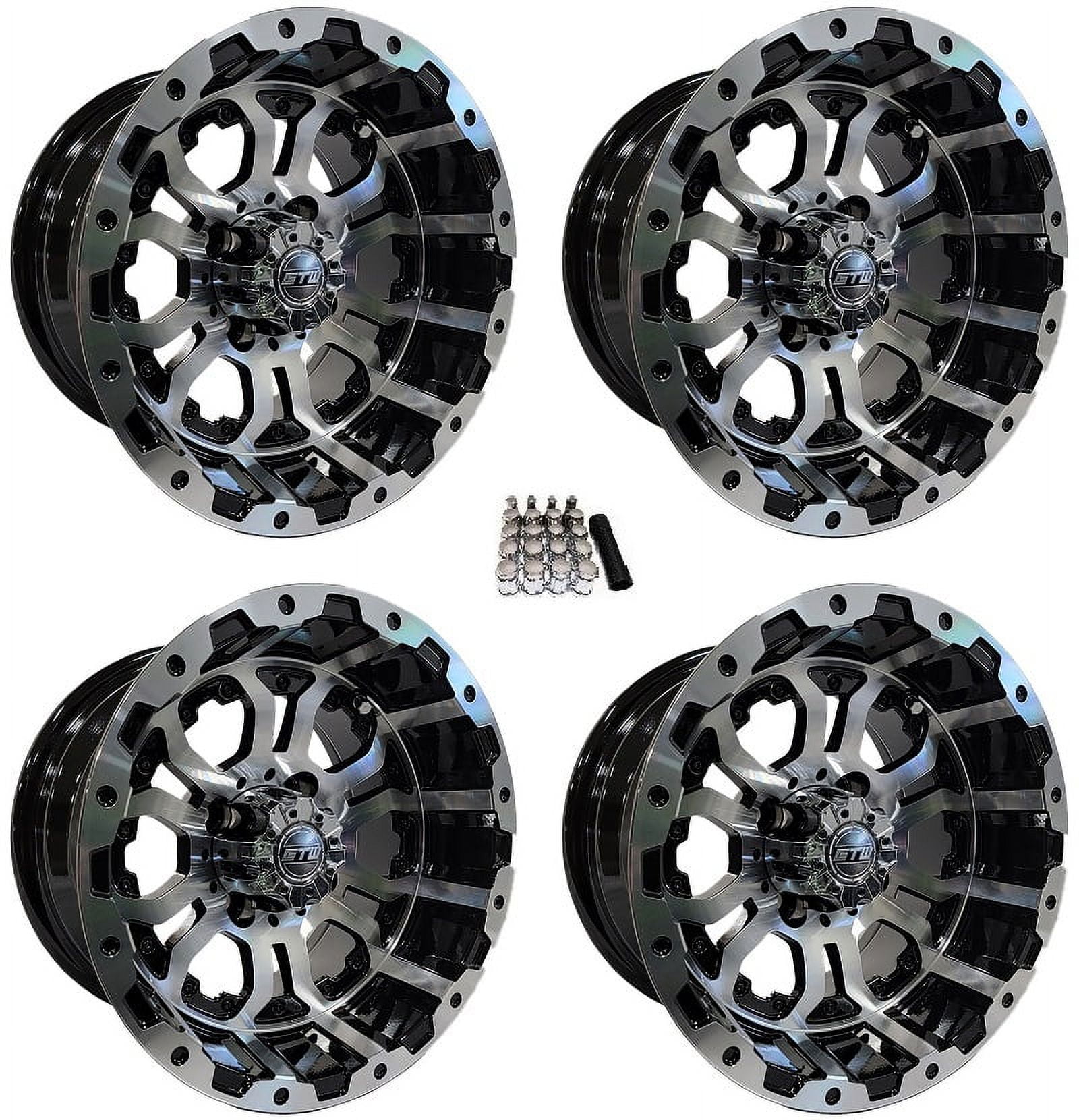 GTW Omega 12" Golf Cart Wheels/Rims Machined Yamaha