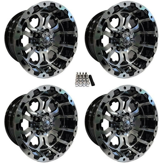 GTW Omega 12" Golf Cart Wheels/Rims Machined Yamaha