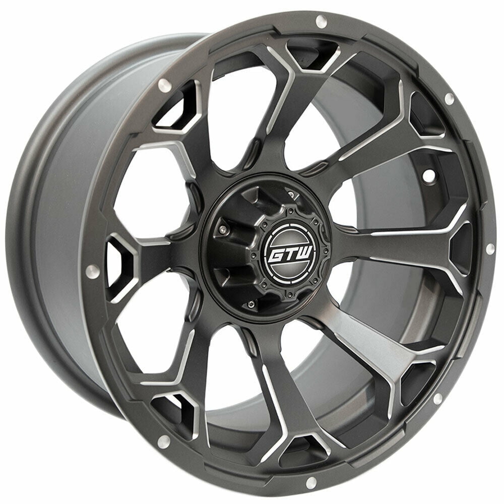 GTW Raven 14 inch Matte Gray Golf Cart Wheel 34 Offset 4x4 (101