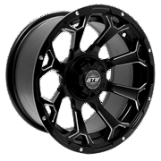 GTW Raven 15 inch Matte Black Golf Cart Wheel | 3:4 Offset | 4x4 (101.6mm) Bolt Pattern
