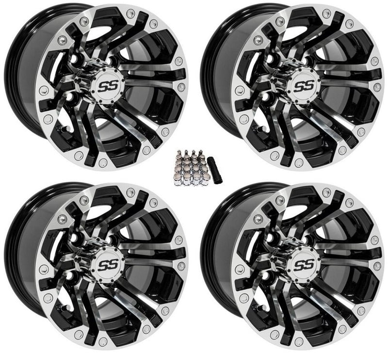 GTW Specter 10" Golf Cart Wheels/Rims Machined Yamaha