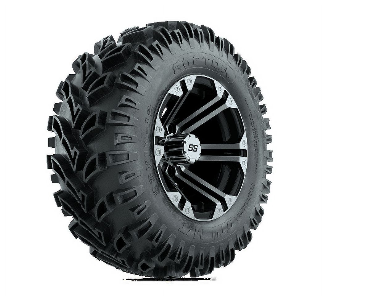 GTW Specter 12 inch Black/Machined Golf Cart Wheels on 23x1012 (23