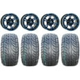 thumbnail image 1 of GTW Spyder 12" Golf Cart Wheels Blue 205x30 Fusion Tires E-Z-GO & Club Car, 1 of 4