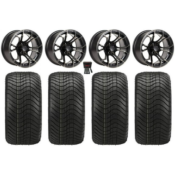 GTW Spyder 12" Golf Cart Wheels Bronze Elite 215x40-12 Tires E-Z-GO & Club Car