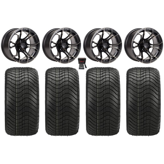 GTW Spyder 12" Golf Cart Wheels Bronze Elite 23x10-12 Tires Yamaha