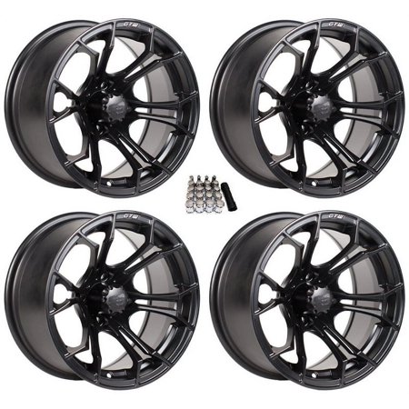 GTW Spyder 12" Golf Cart Wheels/Rims Black E-Z-GO & Club Car