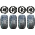 thumbnail image 1 of GTW Spyder 14" Golf Cart Wheels Gray 205x30 Fusion ST Tires Yamaha, 1 of 4