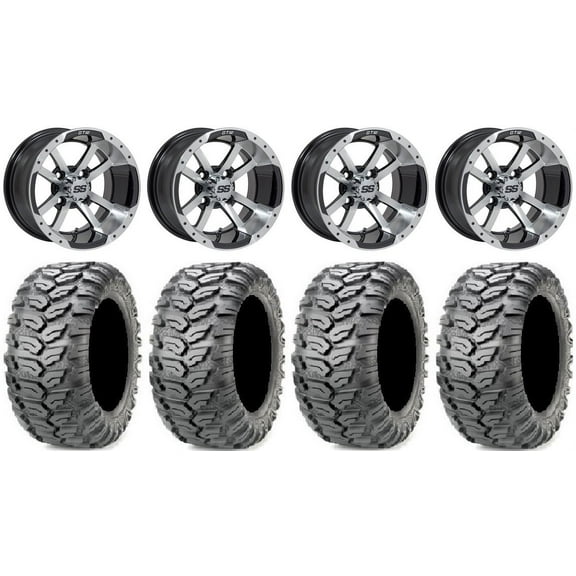 GTW Storm Trooper 12" Golf Cart Wheels Mh 23" Ceros Tires E-Z-GO & Club Car