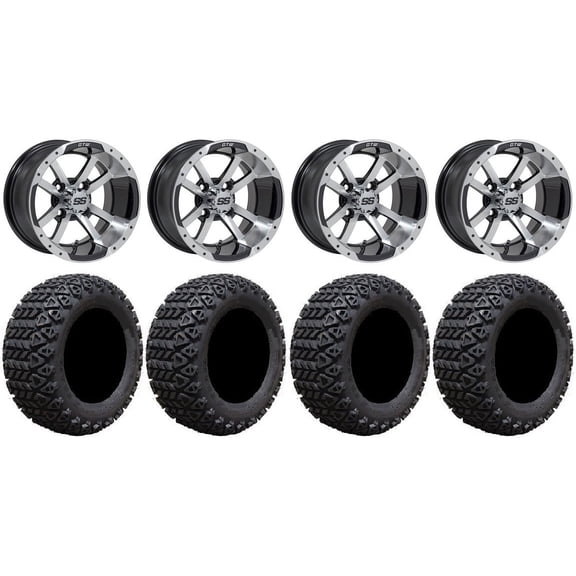 GTW Storm Trooper 12" Golf Cart Wheels Mh 23" X-Trail Tires E-Z-GO & Club Car
