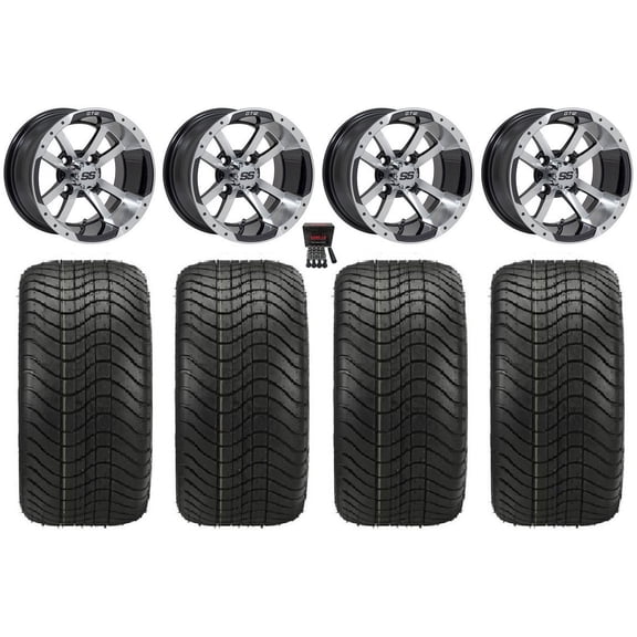 GTW Storm Trooper 12" Golf Cart Wheels Mh Elite 23x10-12 Tires E-Z-GO & Club Car
