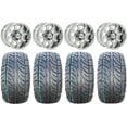 thumbnail image 1 of GTW Tempest 14" Golf Cart Wheels Chrome 205x30 Fusion ST Tires E-Z-GO & Club Car, 1 of 4
