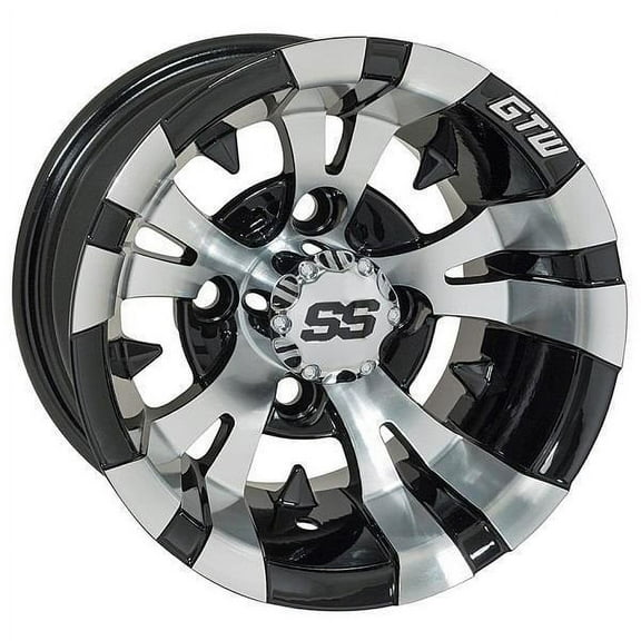 GTW Vampire 12x7 Golf Cart Wheel - Machined/Black (4/4) 3+4 [19-165]