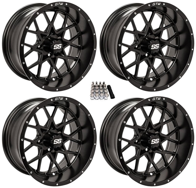 GTW Vortex 2 12" Golf Cart Wheels/Rims Black E-Z-GO & Club Car