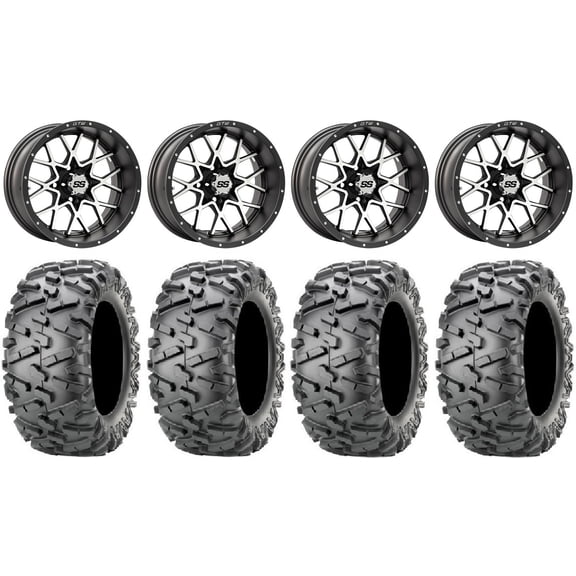 GTW Vortex 2 12" Golf Wheels Gray 23" BigHorn 2.0 Tires Yamaha