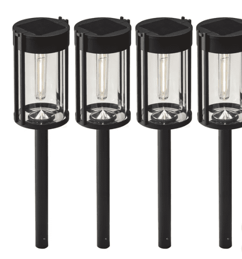 GTX Solar LED Pathway Lights, 4-pack