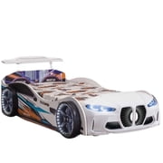 GTX Twin Race Car Bed with LED Lights & Sound FX, Kids Racing Bedroom Furniture