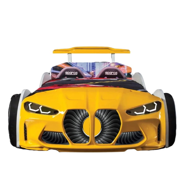 GTX Twin Race Car Bed with LED Lights & Sound FX, Kids Racing Bedroom Furniture