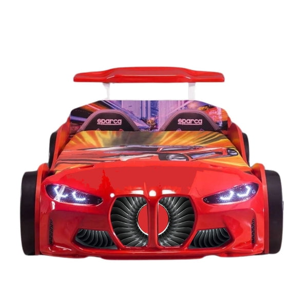 GTX Twin Race Car Bed with LED Lights & Sound FX, Kids Racing Bedroom Furniture
