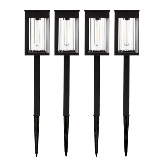 GTX Vintage-Style LED Solar Pathway Lights 4PK