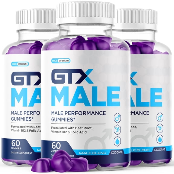 GTXMale Gummies Advanced Formula All Natural Vitamin Supplement 180 Gummies