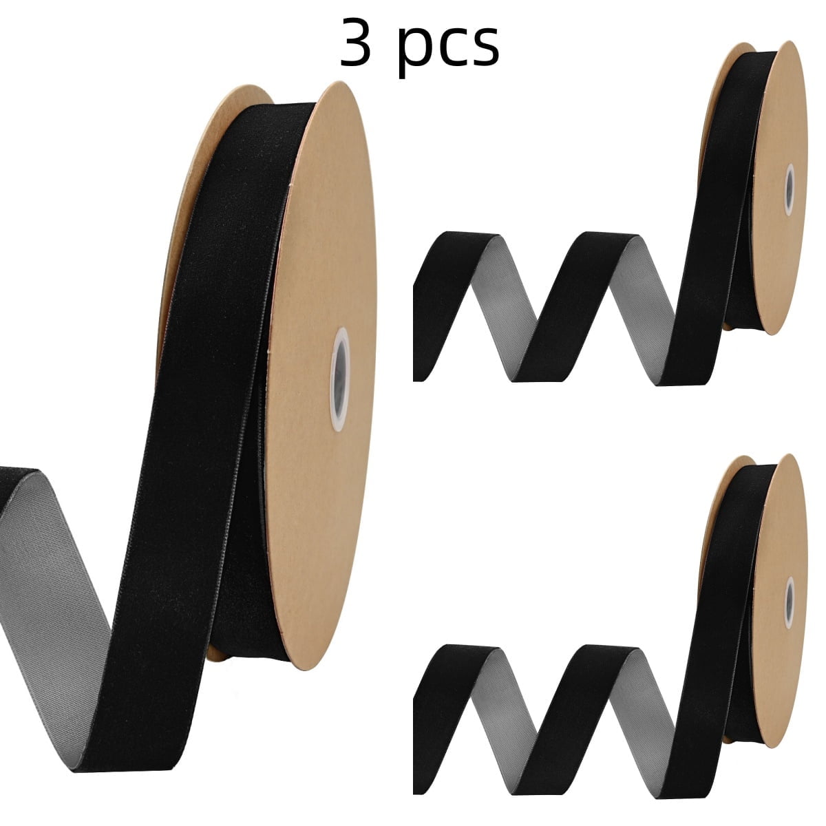 GTYBOVA 3 Roll Black Velvet Ribbon 1 Inch x 25 Yards/roll For Christmas ...