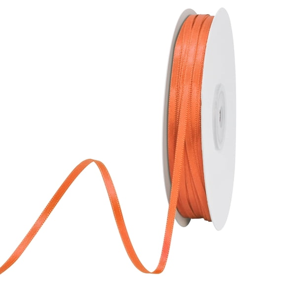 GTYBOVA Orange Solid Color Double Faced Satin Ribbon 1/8 Inch 100 Yards for Crafts Wedding Decor Bow Making