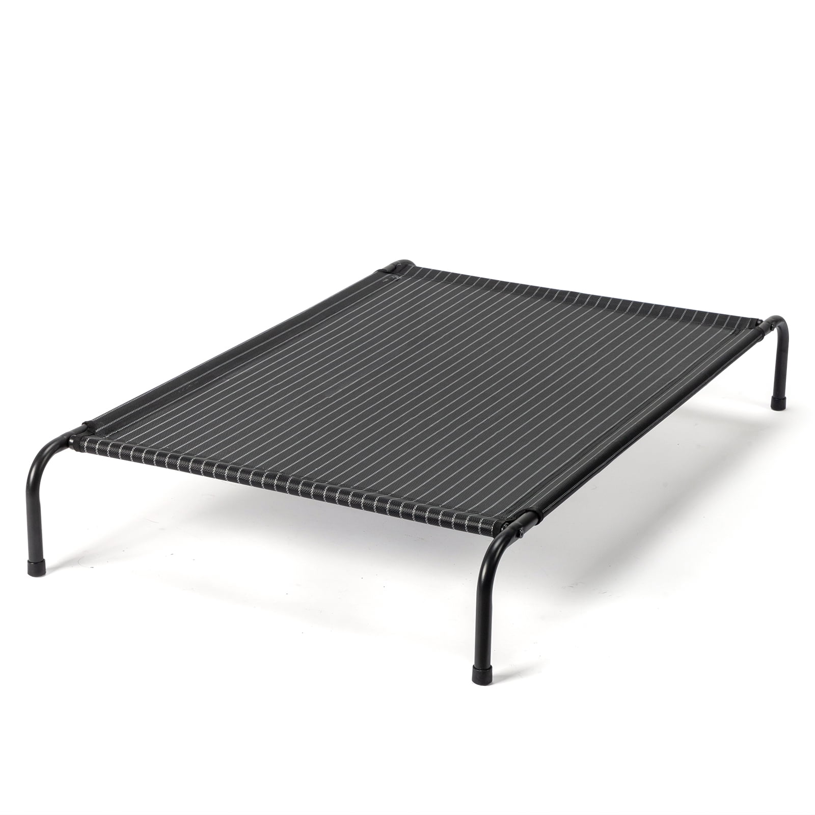 GTYIZ Elevated Dog Bed, Large Cooling Mesh Cot with Powder-Coated Steel Frame, 50x31 inch Outdoor Indoor Pet Bed for Heavy Dogs Up to 80 lbs, Easy Clean Portable for Camping Patio, Black