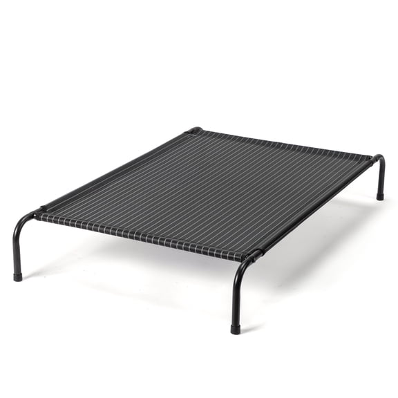 GTYIZ Elevated Dog Bed, Large Cooling Mesh Cot with Powder-Coated Steel Frame, 50x31 inch Outdoor Indoor Pet Bed for Heavy Dogs Up to 80 lbs, Easy Clean Portable for Camping Patio, Black
