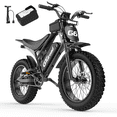 thumbnail image 1 of GTuiroad Electric Bike, 750W Motor 20" Fat Tire E-Bike for Adults, 28MPH, 80 Miles Range, 48V/20Ah Mountain Ebike, Full Suspension, NFC Unlock, UL 2849, 1 of 1