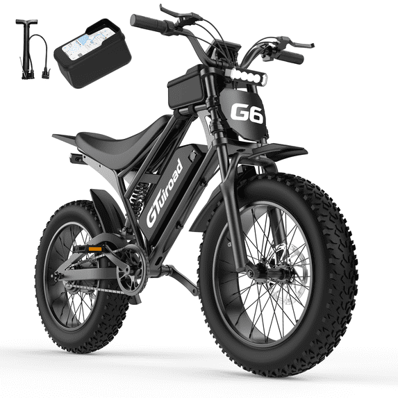 GTuiroad Electric Bike, 750W Motor 20" Fat Tire E-Bike for Adults, 28MPH, 80 Miles Range, 48V/20Ah Mountain Ebike, Full Suspension, NFC Unlock, UL 2849