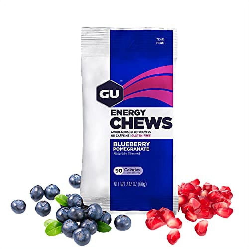 GU Energy Chews, Blueberry Pomegranate Energy Gummies with Electrolytes