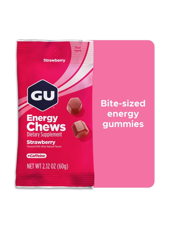 GU Energy Chews, Strawberry - 1 Bag (2 Servings Total)