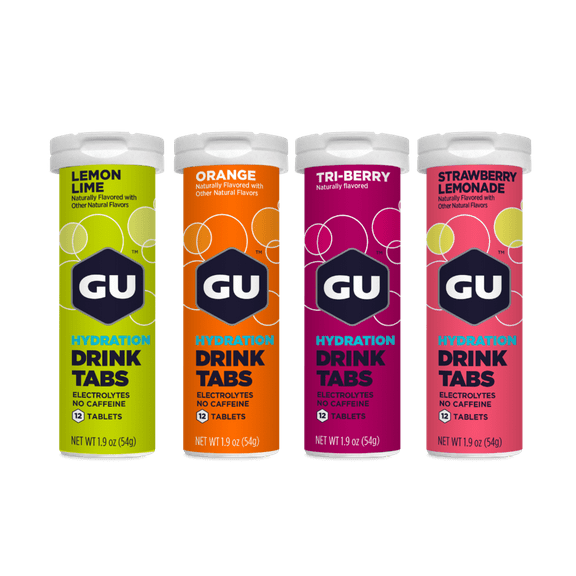 GU Energy, Electrolytes Powder Hydration Drinks Tablets, Mixed Flavor Assortment, 48 Count, 4 Tubes